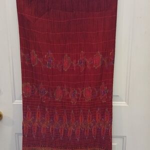 Norton McNaughton Dark Red Pleated Skirt  With Stylish Print. Small